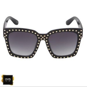 Black Square Gold Studded Sunglasses